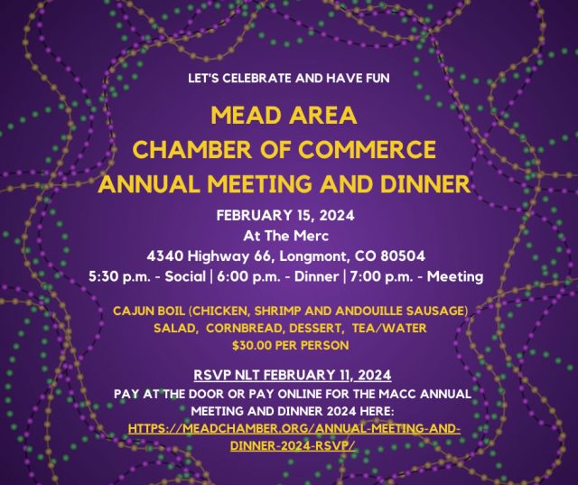 Annual Meeting & Dinner 2024 RSVP Mead Area Chamber of Commerce