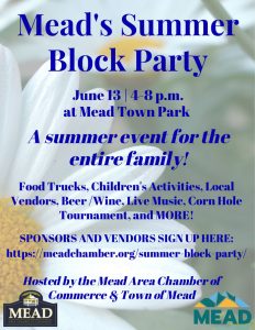 2026 Mead's Summer Block Party Flyer